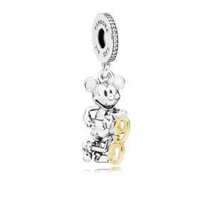 (kép) Disney, PANDORA Kéttónusú függő charm, Mickey 90. évfordulójának korlátozott kiadása