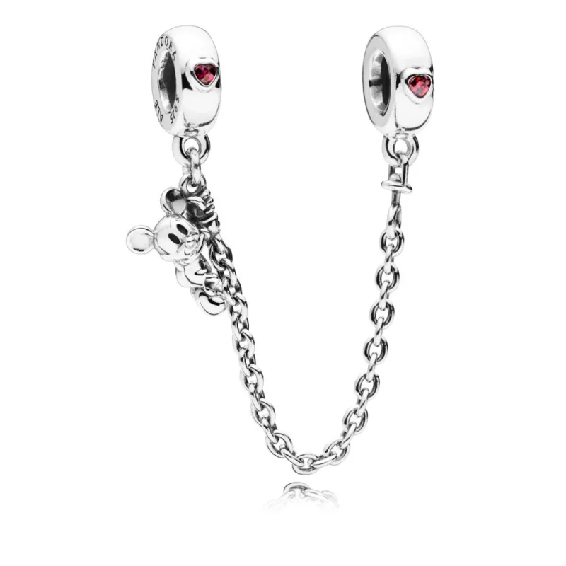 (kép) PANDORA ezüst biztonsági lánc, Disney, Mászó Mickey