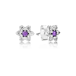 PANDORA Nefelejcs gombfülbevaló, sterling ezüst, lila és áttetsző cirkónia - 290690ACZ (kép) PANDORA Nefelejcs gombfülbevaló, sterling ezüst, lila és áttetsző cirkónia - 290690ACZ
