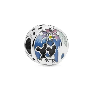 (kép) PANDORA ezüst charm, Miki és Minnie egér tűzijáték