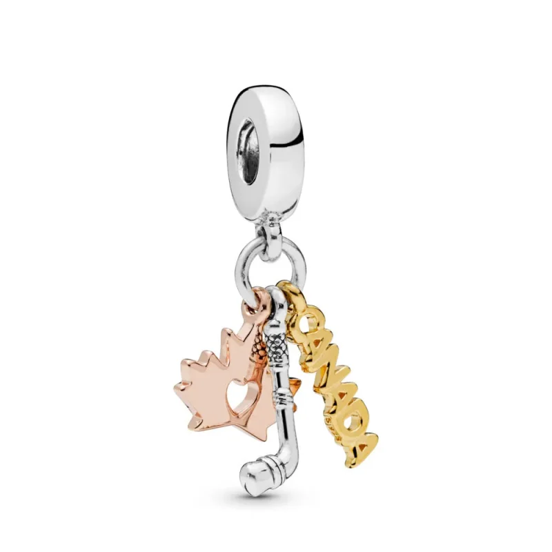 (kép) PANDORA ezüst Shine & Rose függő charm, Kanada