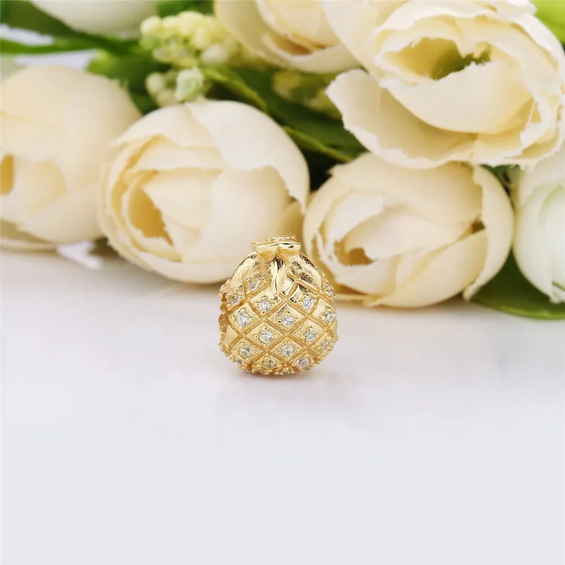 (kép) PANDORA Shine charm, Arany ananász - Megtekintés 2