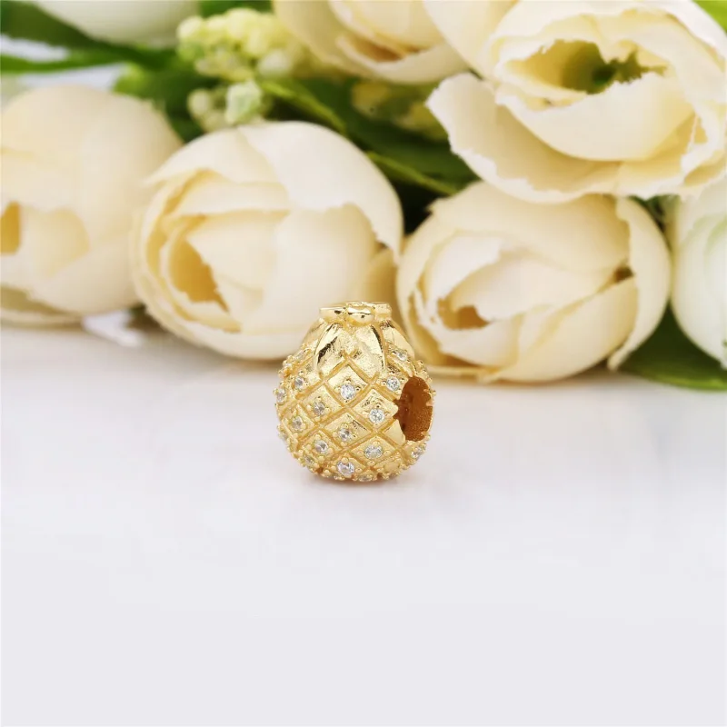 (kép) PANDORA Shine charm, Arany ananász - Megtekintés 3