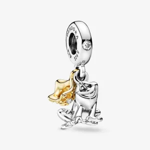(kép) PANDORA Disney, Tiana hercegnő békaherceg Függő Charm - 768235CZ