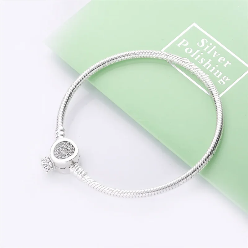 (kép) PANDORA moments koronás O karkötő - 598286CZ-16 - Megtekintés 2