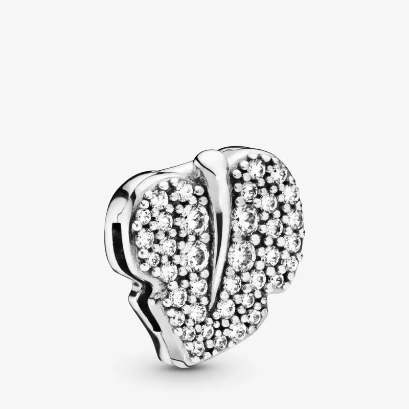 (kép) PANDORA Szikrázó levél klip charm - 798293CZ