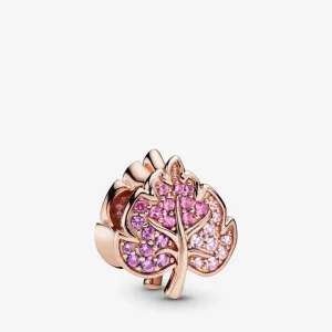 (kép) Szikrázó pavé levél charm - 788322NPMMX
