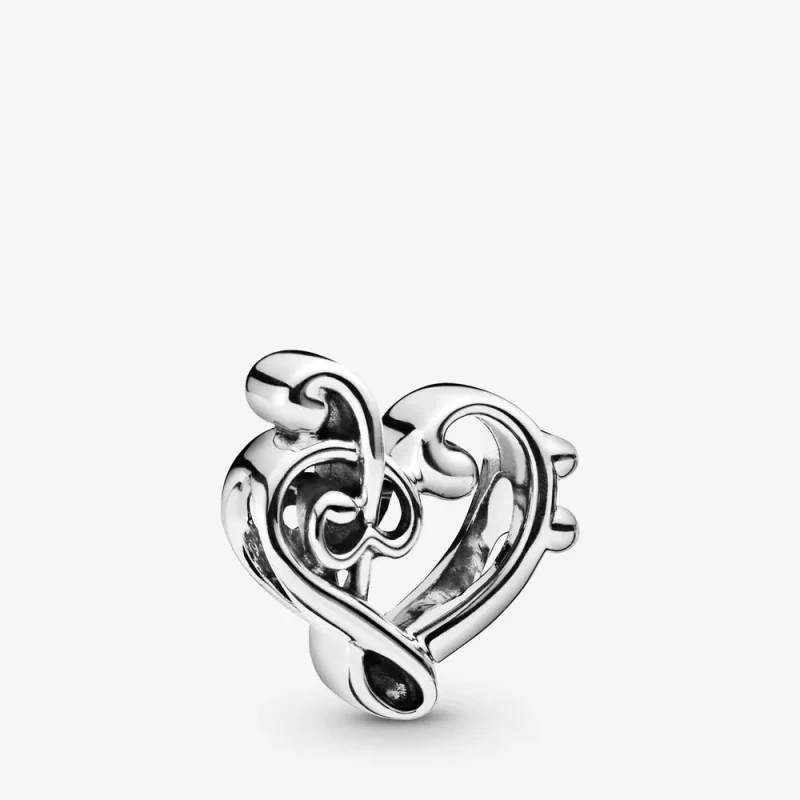 (kép) Szívformájú violinkulcs charm - 798346