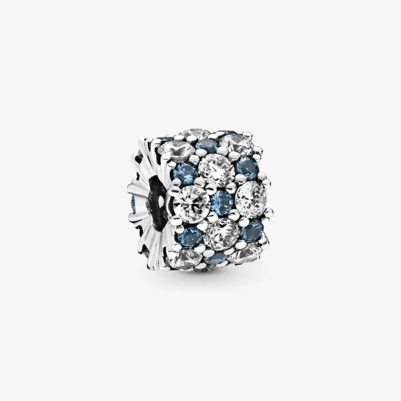 (kép) PANDORA Kék és áttetsző szikrázó csillogás charm 798487C02