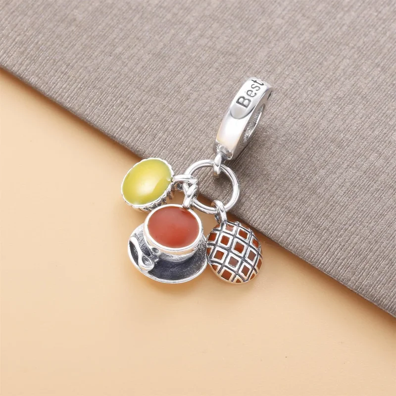 (kép) PANDORA Charm Tojástorta, tej tea és ananászos zsemle - 798355ENMX - Megtekintés 2