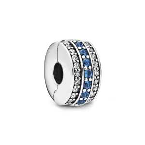 (kép) PANDORA klip charm Csillogó kék vonal - 798480C01