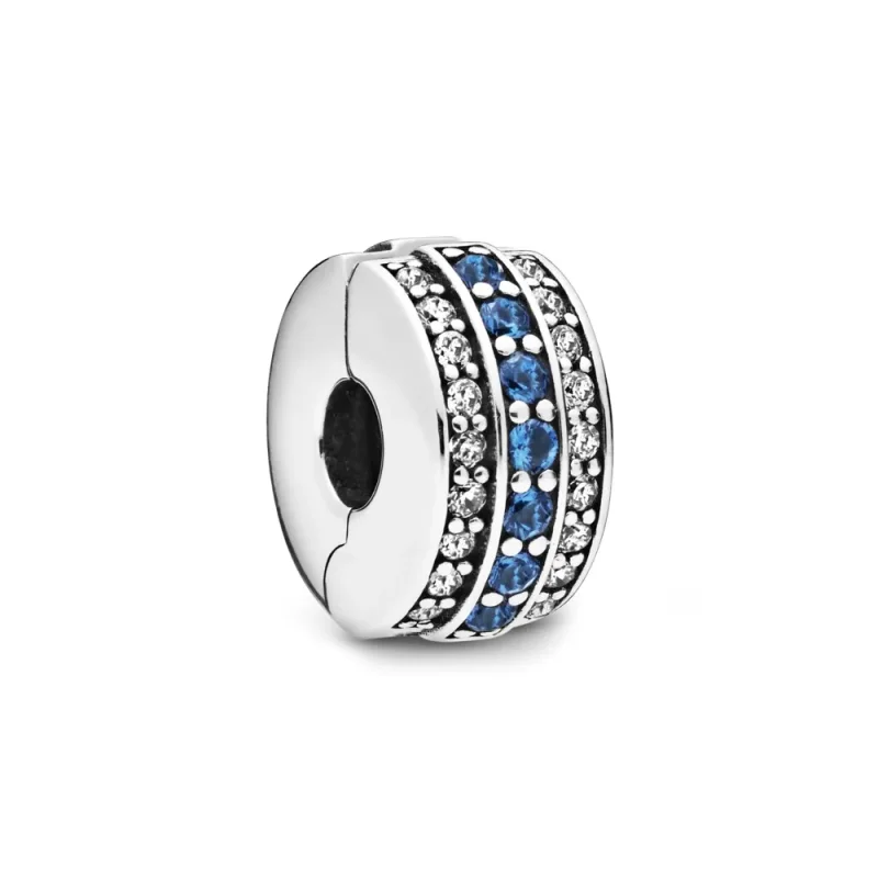 (kép) PANDORA klip charm Csillogó kék vonal - 798480C01