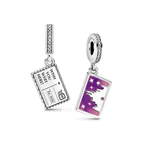 (kép) PANDORA Disney, Bárcsak itt lennél Disneyland Paris Függő Charm - 798783C01