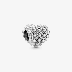 (kép) PANDORA Gyöngyös szikrázó szív charm - 798681C01