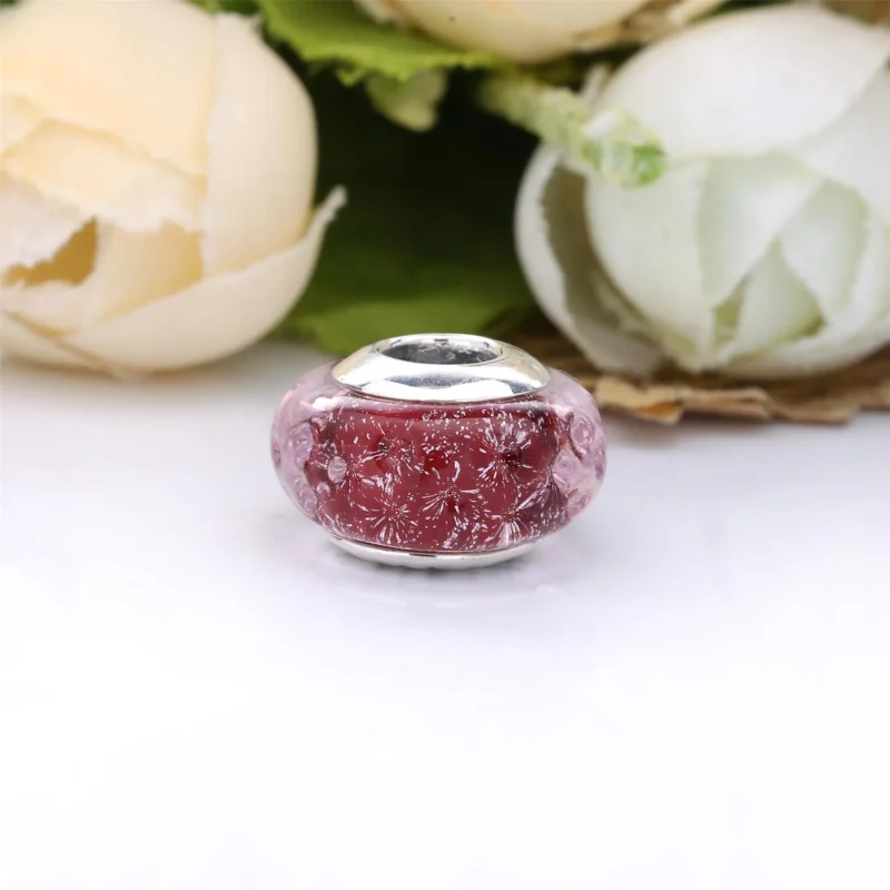 (kép) PANDORA Hullámos, rózsaszín muranói üveg charm - 798872C00 - Megtekintés 4