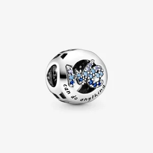 (kép) Pandora ékszer Me and We ezüst charm kék kristállyal
