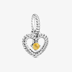 (kép) PANDORA Mézszínű szív függő charm - 798854C11