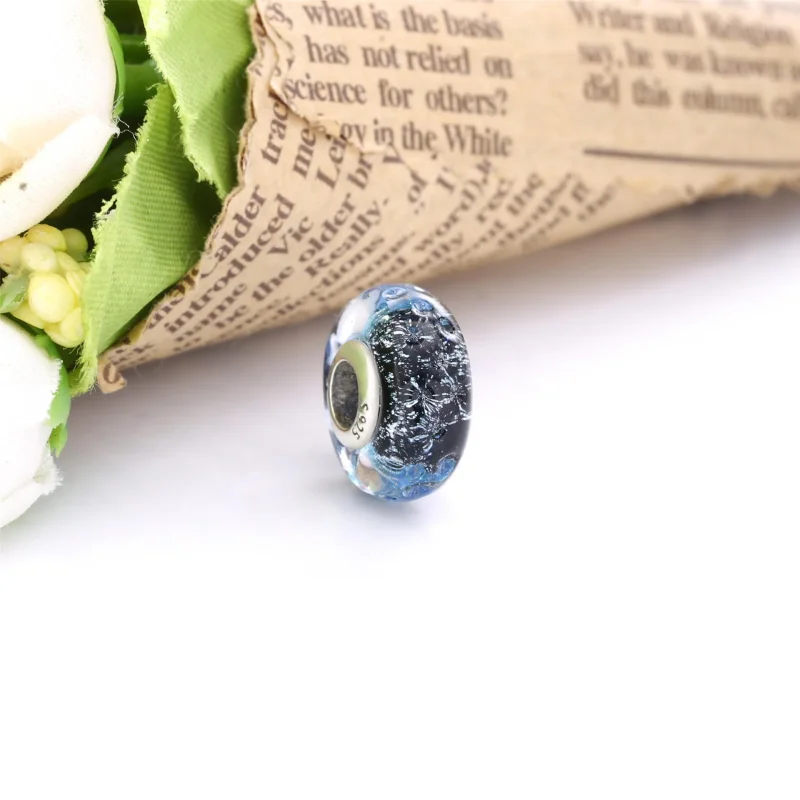(kép) PANDORA Charm Hullámos sötétkék muránói üveg óceán - 798938C00 - Megtekintés 2