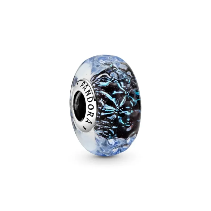 (kép) PANDORA Charm Hullámos sötétkék muránói üveg óceán - 798938C00