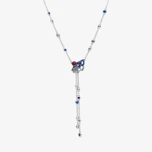 (kép) PANDORA collier nyaklánc Kék és rózsaszín ventilátor - 398183SRUMX-45