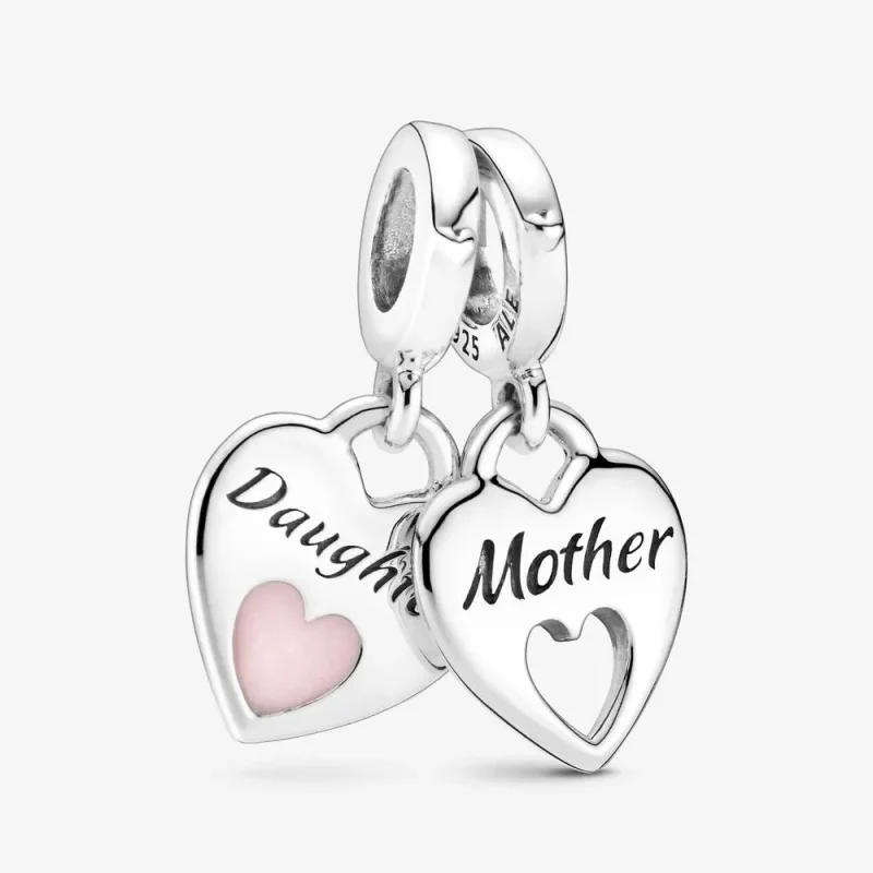 (kép) PANDORA Dupla szív osztott függő charm - 799187C01