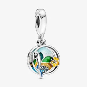 (kép) PANDORA függő charm Brazil strand és papagáj - 798919C01