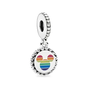(kép) PANDORA függő charm Disney, Miki egér szivárvány - P400036052279