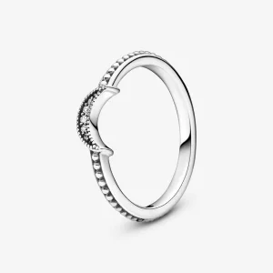 PANDORA Félhold gyöngyös gyűrű - 199156C01 (kép) PANDORA Félhold gyöngyös gyűrű - 199156C01