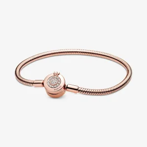 (kép) Pandora Moments szikrázó koronás O és kígyólánc karkötő - 589046C01