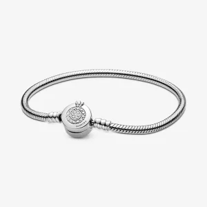 (kép) Pandora Moments szikrázó koronás O és kígyólánc karkötő - 599046C01