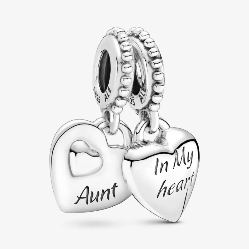 (kép) PANDORA Nagynéni és unokahúga osztott szív függő charm - 799188C00