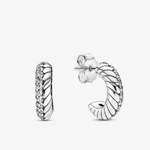 PANDORA Pavé kígyólánc mintás karikafülbevaló - 299091C01 (kép) PANDORA Pavé kígyólánc mintás karikafülbevaló - 299091C01