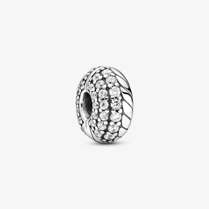 (kép) PANDORA Pavé kígyólánc mintás klip charm - 799089C01