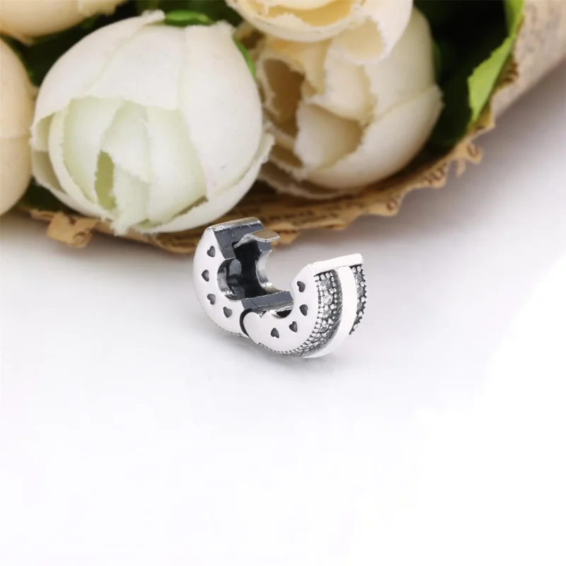 (kép) PANDORA Szikrázó pavé vonalak és logó klip charm - 799042C01 - Megtekintés 4