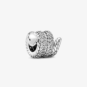 (kép) PANDORA Szikrázó összegömbölyödött kígyó charm - 799099C01