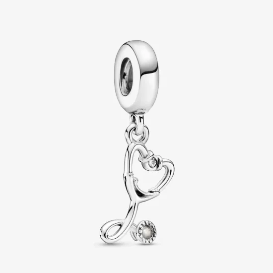 (kép) PANDORA Sztetoszkóp szív alakú függő charm - 799072C01