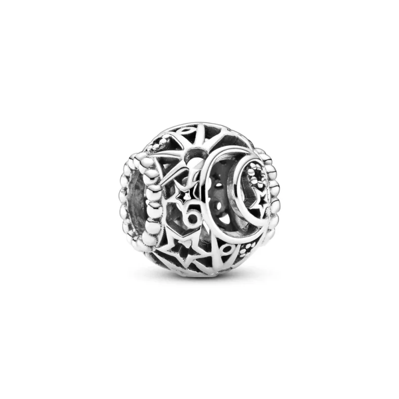 (kép) PANDORA Áttört nap, csillagok és hold charm - 799183C00