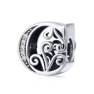 PANDORA Csillogó pavé virág C betű Charm - BSC030-C (kép) PANDORA Csillogó pavé virág C betű Charm - BSC030-C