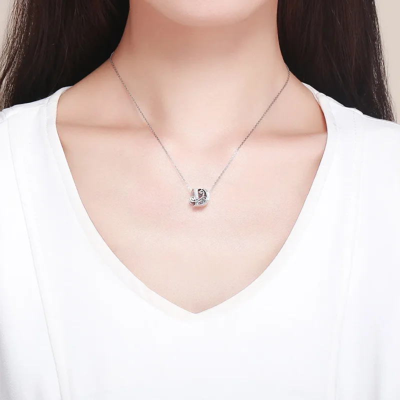 (kép) PANDORA Csillogó pavé virág D betű Charm - BSC030-D - Megtekintés 5