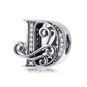 PANDORA Csillogó pavé virág D betű Charm - BSC030-D (kép) PANDORA Csillogó pavé virág D betű Charm - BSC030-D