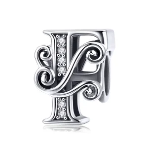 PANDORA Csillogó pavé virág F betű Charm - BSC030-F (kép) PANDORA Csillogó pavé virág F betű Charm - BSC030-F