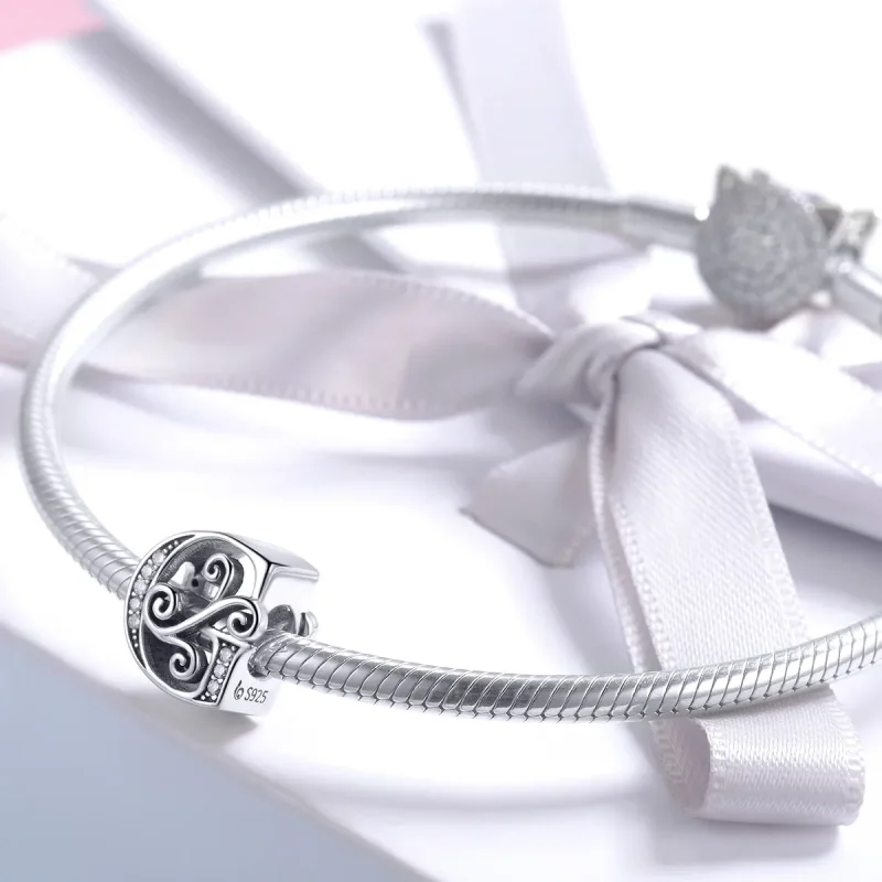 (kép) PANDORA Csillogó pavé virág G betű Charm - BSC030-G - Megtekintés 3