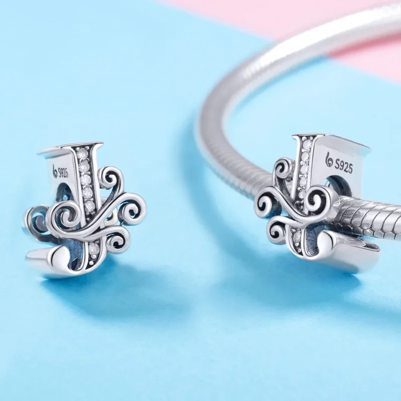 (kép) PANDORA Csillogó pavé virág J betű Charm - BSC030-J - Megtekintés 4