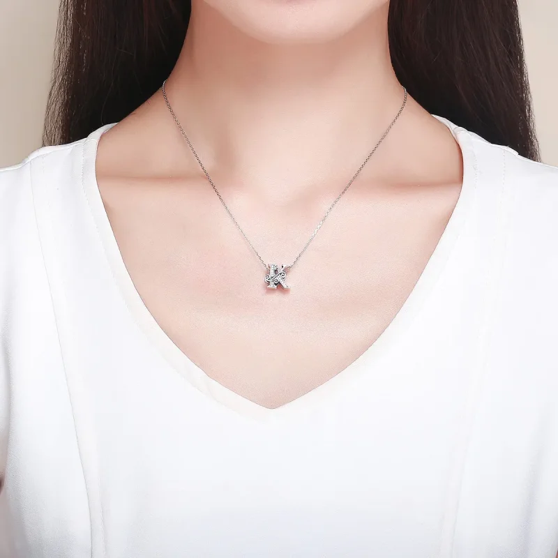 (kép) PANDORA Csillogó pavé virág K betű Charm - BSC030-K - Megtekintés 5