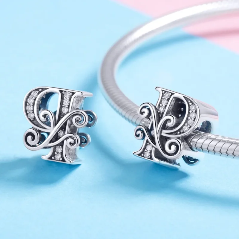 (kép) PANDORA Csillogó pavé virág P betű Charm - BSC030-P - Megtekintés 4