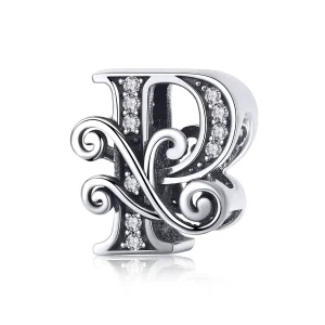 PANDORA Csillogó pavé virág P betű Charm - BSC030-P (kép) PANDORA Csillogó pavé virág P betű Charm - BSC030-P