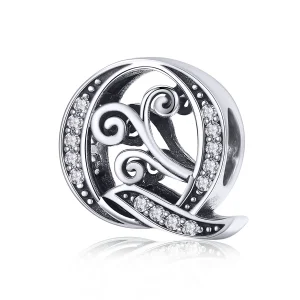 PANDORA Csillogó pavé virág Q betű Charm - BSC030-Q (kép) PANDORA Csillogó pavé virág Q betű Charm - BSC030-Q