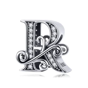 PANDORA Csillogó pavé virág R betű Charm - BSC030-R (kép) PANDORA Csillogó pavé virág R betű Charm - BSC030-R
