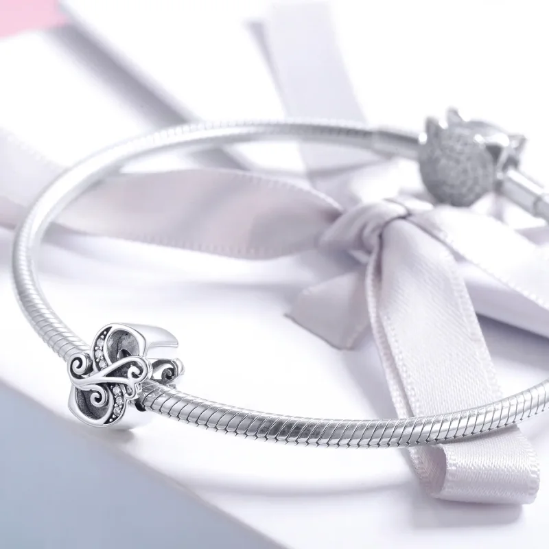 (kép) PANDORA Csillogó pavé virág S betű Charm - BSC030-S - Megtekintés 3