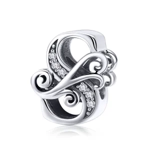 PANDORA Csillogó pavé virág S betű Charm - BSC030-S (kép) PANDORA Csillogó pavé virág S betű Charm - BSC030-S